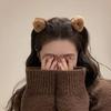 Sweet Cute Plush Cat Ears Hair Claw Small Side Clip for Broken Hair Princess Clip Fluffy Children New Winter Hair Accessories