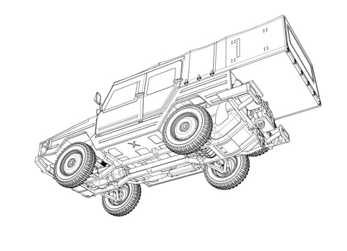 Ace 1/35 Scale German Iltis 4WD Field Ambulance Type 183 Plastic Model Kit UA35103
