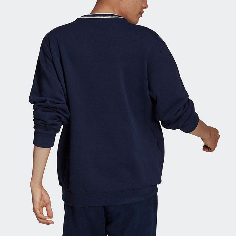 adidas Originals Script Crew Sweatshirt mit Flockdruck Herren Tops Marineblau HF9224