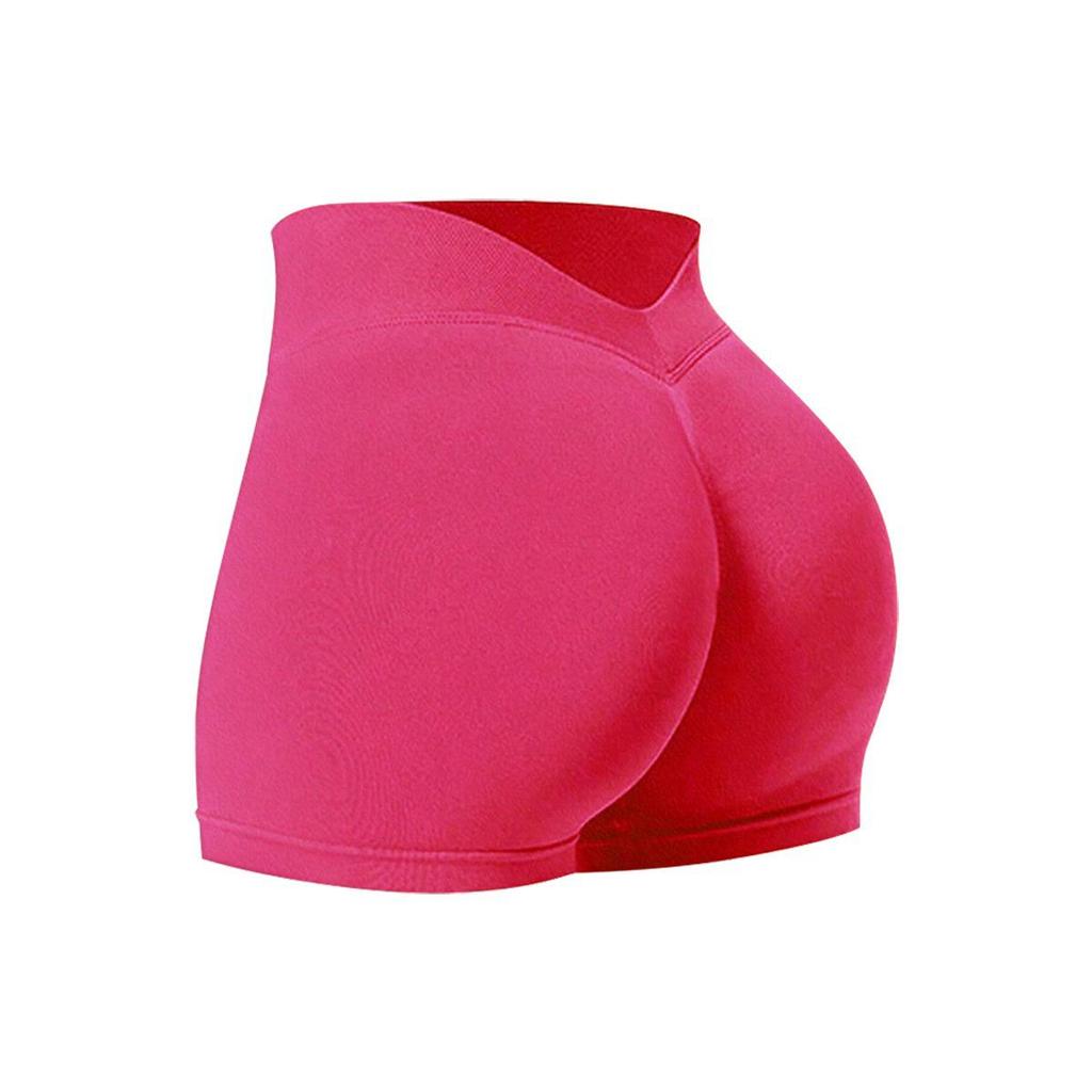 Pantaloncini da Yoga Senza Cuciture a Vita a V da Donna - Controllo Pancia, Asciugatura Rapida, Costolati, Sollevamento Glutei Pantaloni Fitness