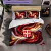 Serbia Pattern 3 Pieces Bedding Set Soft Microfiber Duvet Cover with Pillow Cases for Bedroom