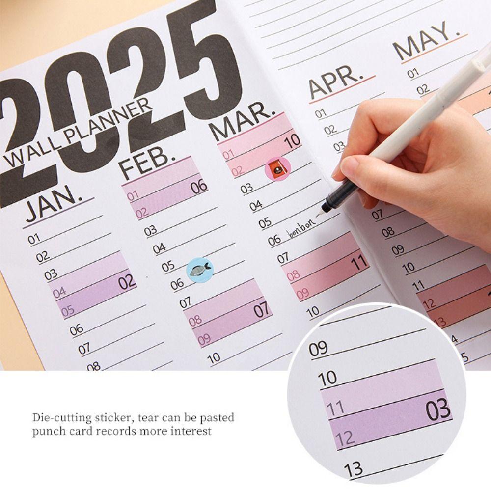 Decorative 2025 Calendar Planner Sheet Plastic Planning Wall Calendar  For School Office