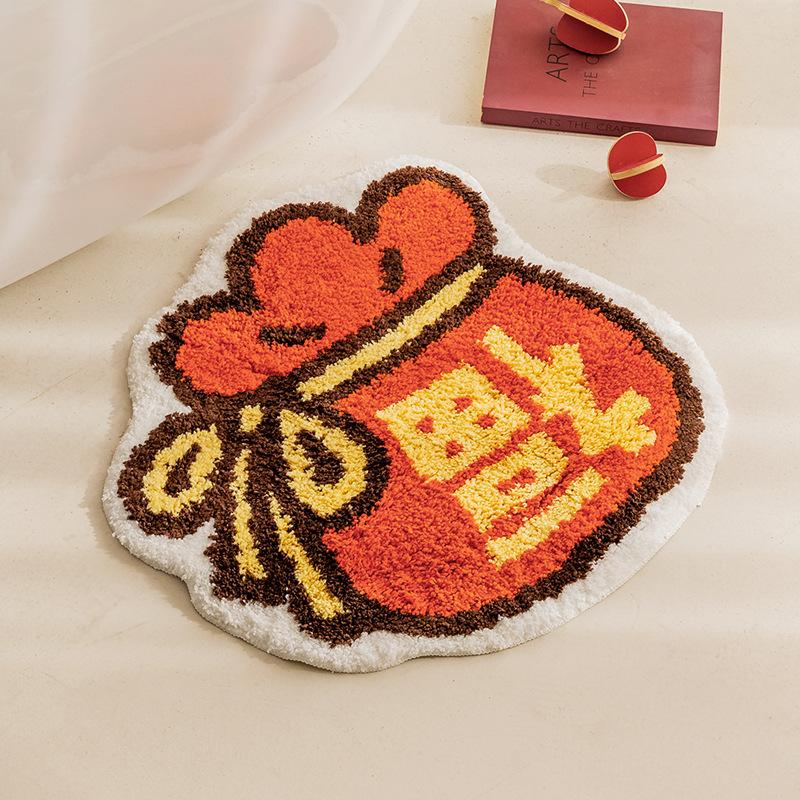 

Мультфильм Yuanbao ванная противоскользящий коврик для душа дверь ванной флокированный напольный коврик туалет впитывающий стеганый коврик для ног 40X60CM