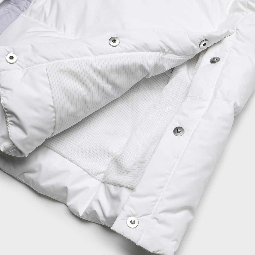 Fila Fusion 2023 Winter New Womens Long Down Jacket Fashion Warm Hooded Coat Women outerwear Standard-White T11W341910F-WT
