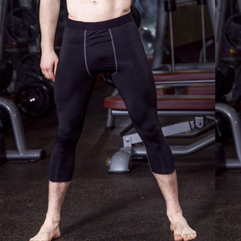 Buy Men Compression Pants 3/4 Base Layers Tight Leggings Sport Jogging