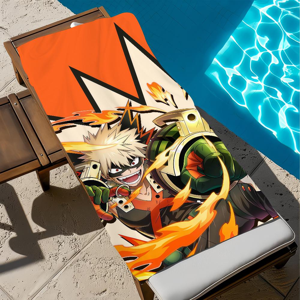 cool anime k-Katsuki b-Bakugo Towel Large Quick-Drying Microfiber soft Beach Towel for Travel Fitness Sauna Bathing Camping