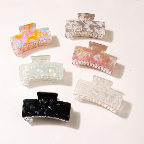 Bunte Krallenclips Mittlere Größe Quadratische Haarklammern Leichte Haarclips Kreative Styling-Haaraccessoires für Damen Mädchen