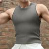 Men Summer Sleeveless Ribbed Casual Fitted Short Tank Tops Vest