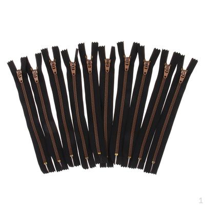 Fermeture à glissière en résine, 10 pièces, extrémité fermée, pour fournitures de couture, noir