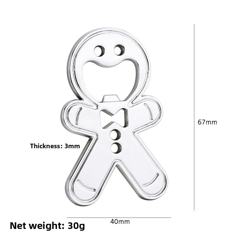 Creative cartoon cute bottle opener gingerbread man shape metal wine opener small gift