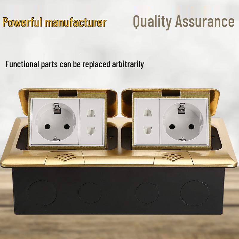 Multipurpose Copper Floor Socket with Dual Pop-up - British, French, and American Standards