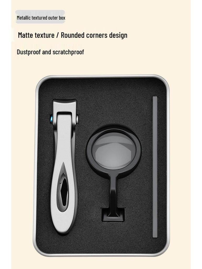 Large Opening Nail Clippers with Auxiliary Magnifying Glass for Elderly & Hard Nail Grooves