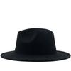 Woolen top hat European and American fashion black plus white color matching hat women's flat-brimmed jazz hat CM