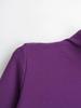 Pure Desire Women's High Neck Irregular Hem Long Sleeve T-shirt - Spring/Autumn Elastic Fit