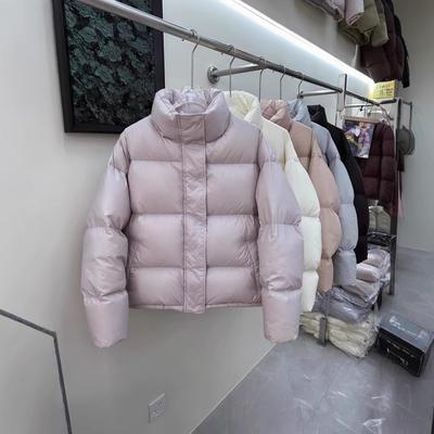 Stand-up Collar Milk Whirring Girlish Short Down Jacket Women's New Loose Foreign Style White Duck Jacket Winter