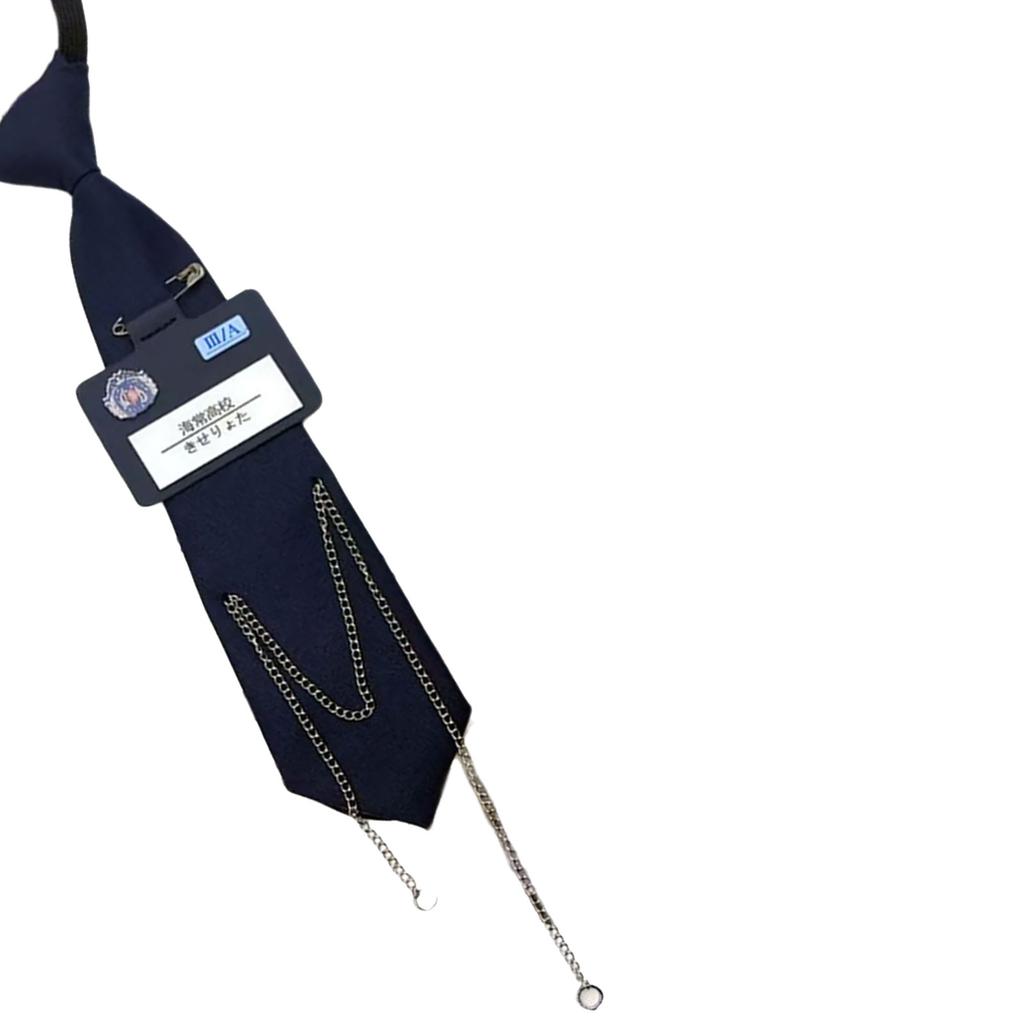 Uniform Black Ties For Janpanese JK Uniform Cosplay Accessory Neckwear Jk Seifuku Cute Anime Necktie with Metal Chain