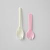 Colorful Dual-Purpose Disposable Plastic Spoons and Forks (100 Individually Packaged Pieces)