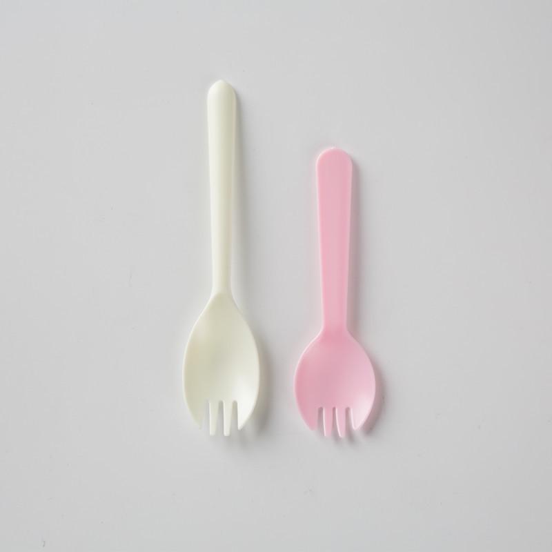 Colorful Dual-Purpose Disposable Plastic Spoons and Forks (100 Individually Packaged Pieces)