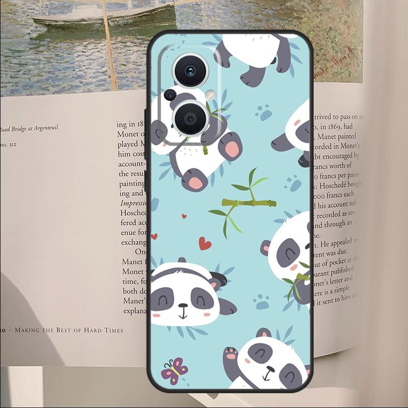 Panda Animal Cover For OPPO Reno 13F 11F 12F 14F 11 12 13 14 Pro 7 8 Lite OPPO Find X6 X5 X8 X9 Pro Case
