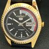 REFURBISHED VINTAGE SEIKO 5 AUTOMATIC JAPAN MENS BLACK DIAL WATCH A434390-2 R120-a434390
