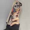 Oil Painting Girl Is Suitable for Apple 16promax Mobile Phone Case, New iPhone Electroplating Protective Case, New Model.