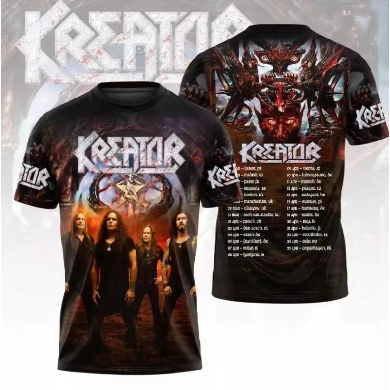 Kreator Band 3D Print T-shirt Men Women Fashion Hip Hop Street Short Sleeve Tops Tees Kids Clothes Men Camisetas Hombre