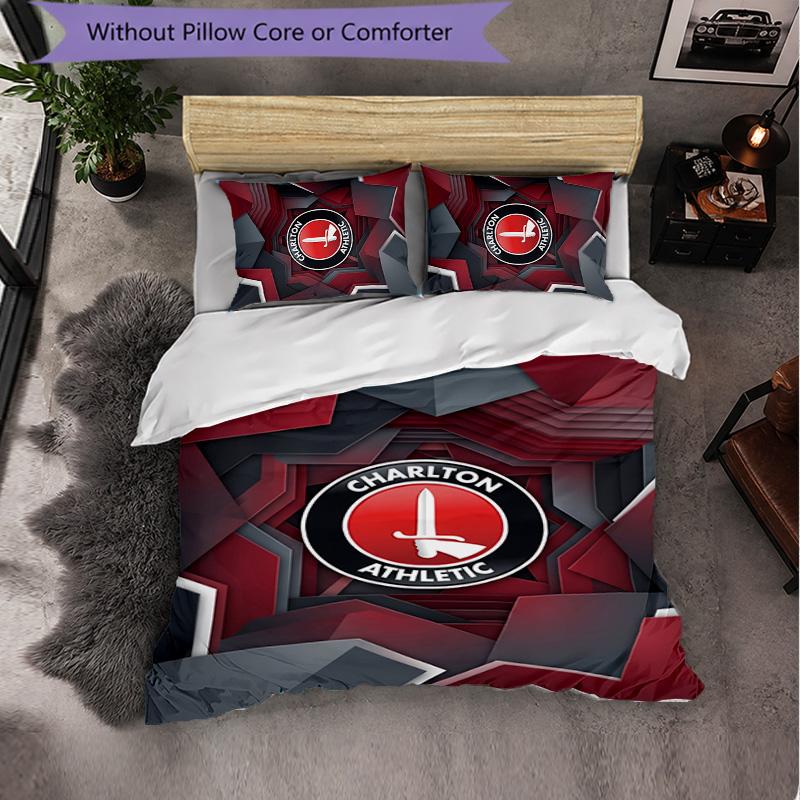 Biancheria da letto a tema Charlton Athletic FC Set 3 Pezzi Copripiumino Biancheria da letto Decorativa Per Camera Adolescenti Decorazione Casa