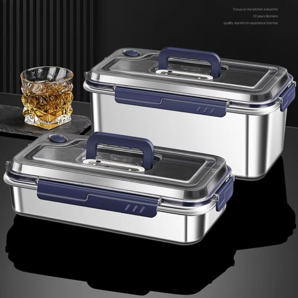 316 Stainless Steel Food Storage Container Set, Airtight Leakproof Kitchen Organizer with Lids, Large Capacity Bento Box
