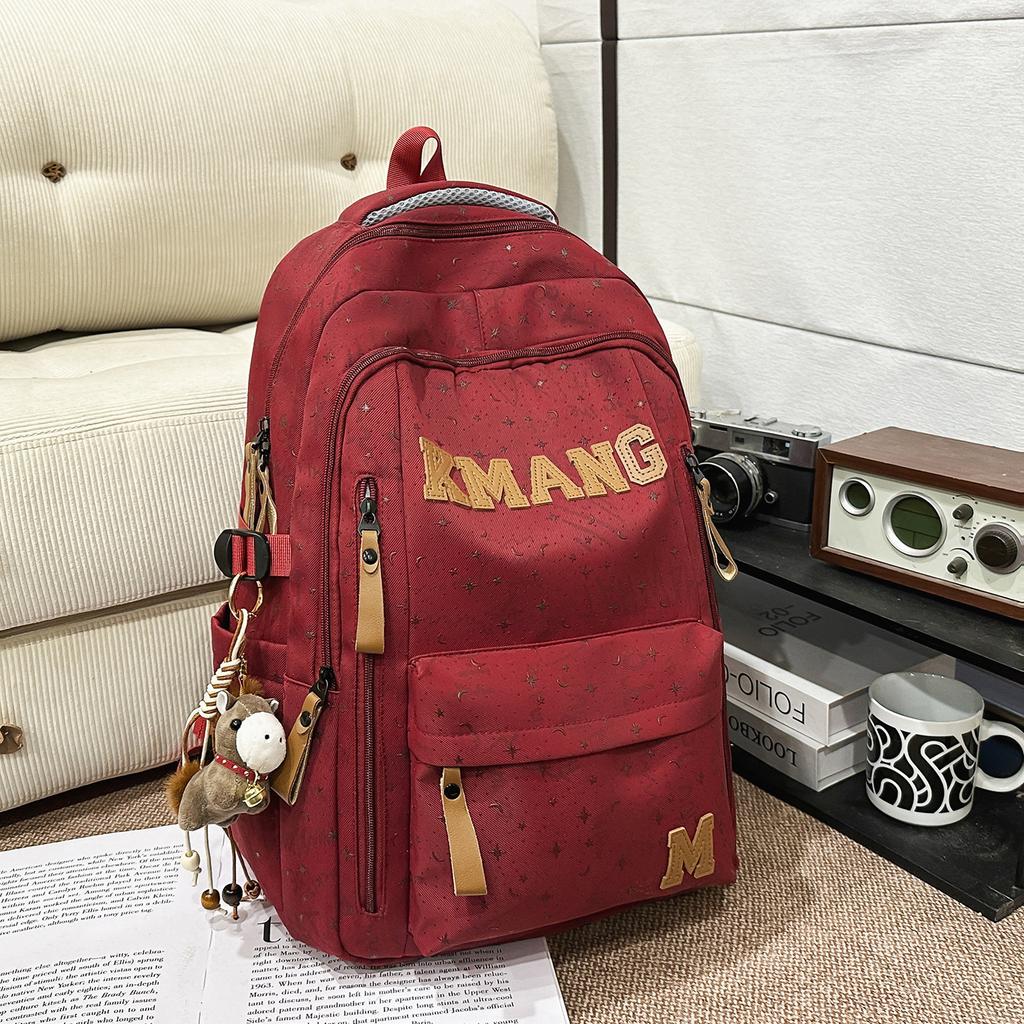 Schoolbag Student Schoolbag New Retro Large Letter Casual Backpack Men and Women Large Capacity Travel Waterproof Campus Wind