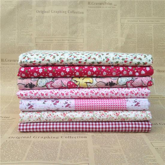 7Stk/Set Patchworkstoff Blume Regenschirm Gedruckt DIY Nähhandwerk Baumwollstoff