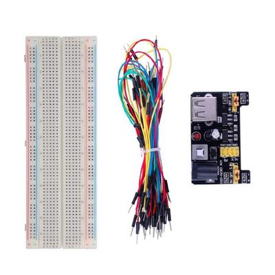 Comprehensive MB102 Breadboard Power Module + 65 Jumper Wires + MB102 830 Points for Prototyping and Testing