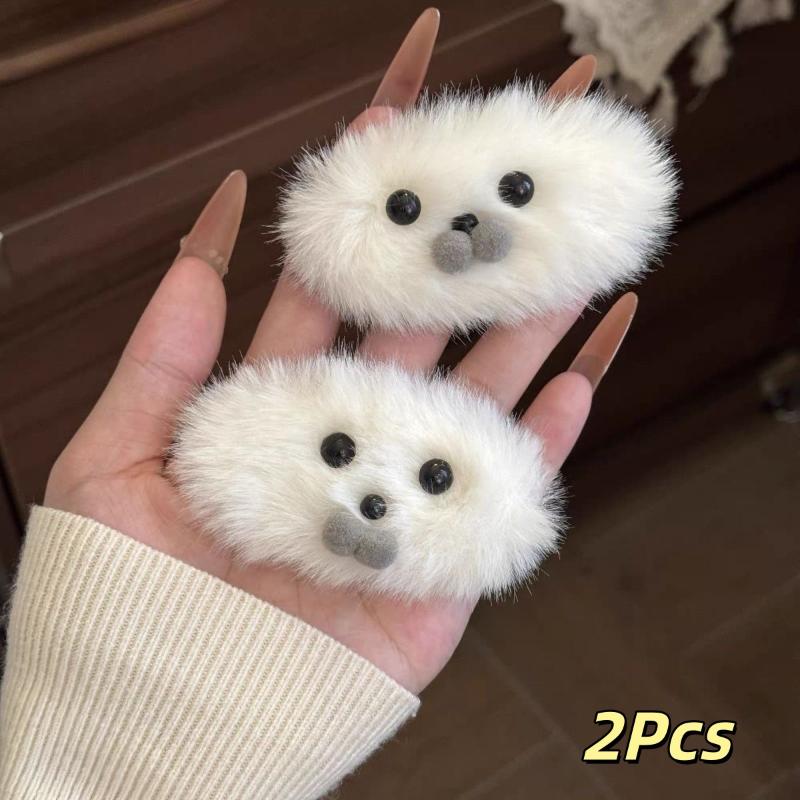 Hot Sale 1/2Pcs Plush Little Seal Hair Clip Hair Accessory Versatile Autumn And Winter Cute Pet Bangs Clip Side Broken Hair Clip