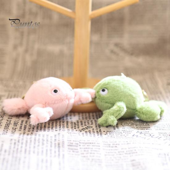 Einzigartiger Tier-Schlüsselanhänger Niedlicher Frosch Plüsch-Schlüsselanhänger, Weiches Stofftier-Anhänger mit Erhabener Pfote, Cartoon-Geschenk für Liebhaber Taschenanhänger Rucksack, Mini-Puppe