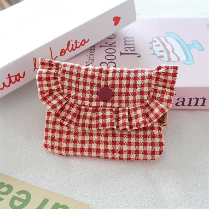 Mini Sanitary Napkin Pad Pouch  Flip Clutch Card Holder Wallet Student Card Holder ID Document Organizer Case Purse