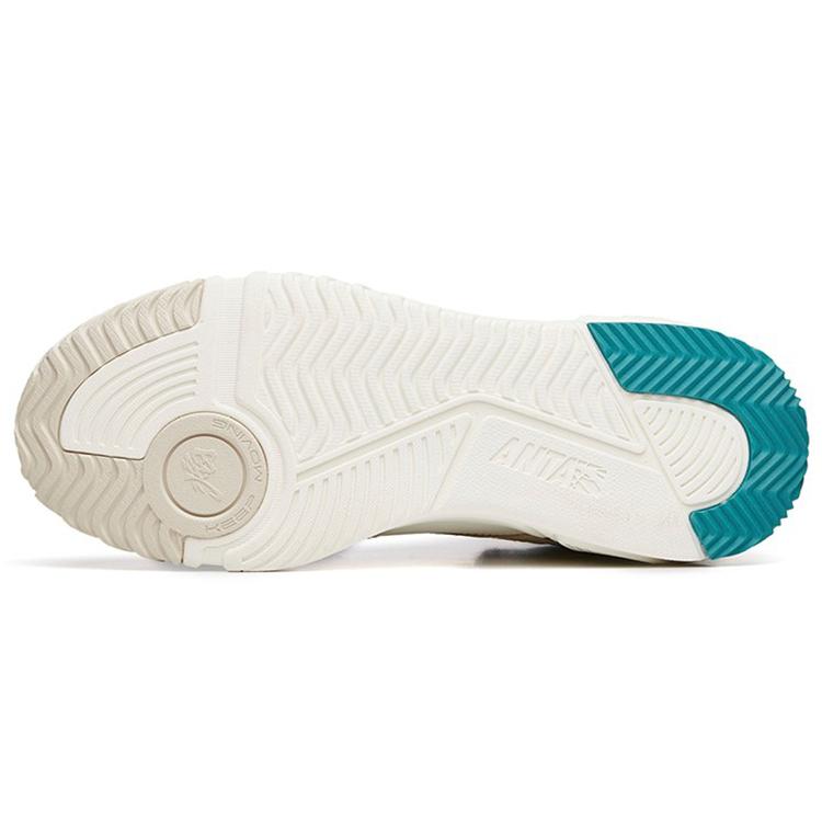 Anta Flame Slip Resistant Mid top Skateboard Shoes Men's White Gray 112238090R-4