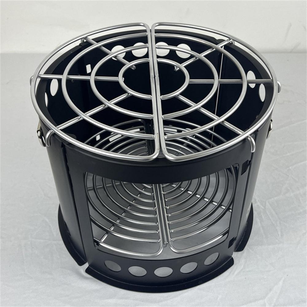 Folding Portable Wood and Charcoal Stove for Outdoor Picnic, BBQ, Parties