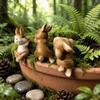 3PCS Cute Hanging Pot Bunny Resin Bunny Plant Holder Creative Rabbit Pot Hangers  Fish Tank