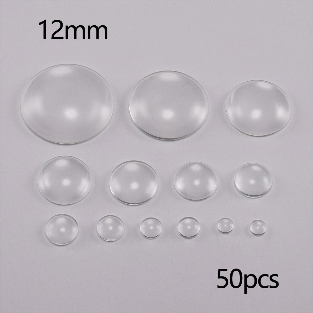 5-50Pcs/lot Transparent Round Oval Square Heart Glass Cabochon Cabochon Cameo Tray Settings For DIY Jewelry Making Supplies