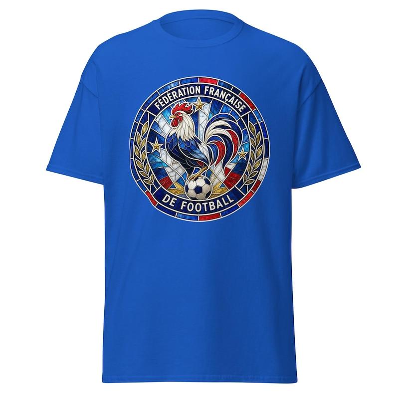 France World Cup 2026 Football Stained Glass Rooster T-Shirt L