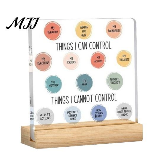 Desktop Spiritual Support Motivational Mental Health Decoration, Acrylic Sign with Wooden Stand, Quote Office Desk Decor, Inspirational Table Ornament