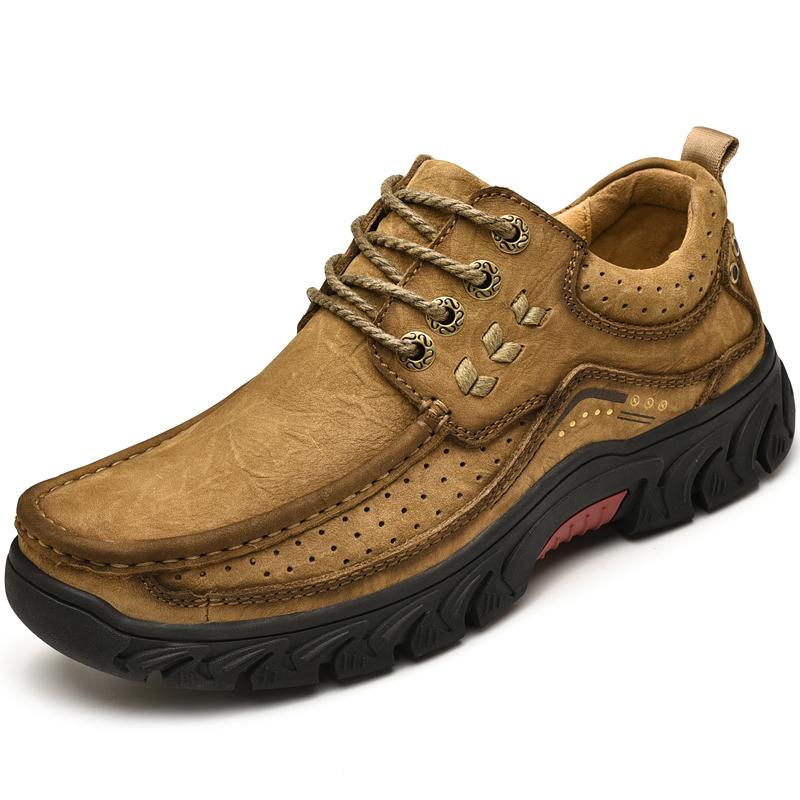 2026 New High Quality Men's Shoes Genuine Leather Casual Shoes Waterproof Work Shoes Cow Leather Loafers outdoor hiking shoes