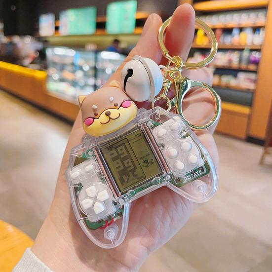 Retro Game Keychain Creative Cartoon Mini Game Machine Fun Handheld Entertainment for All Ages Pendant