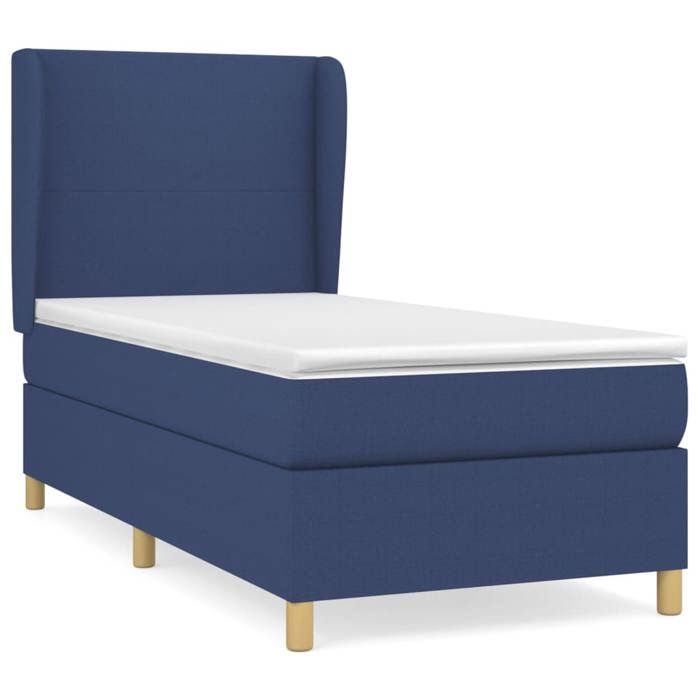 3128339 vidaXL Divan Bed with Mattress Blue 90x200 Cm Fabric