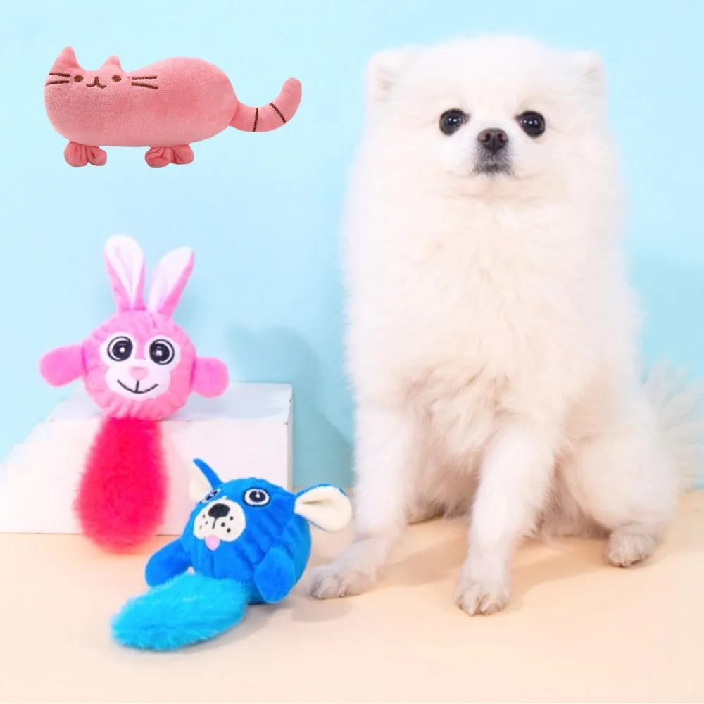 Animals Shape Squeaky Pet Toy for Small Dogs Plush Stuff Dog Chew Toys Interactive Puppy Maltese Mascotas Playing Accessories