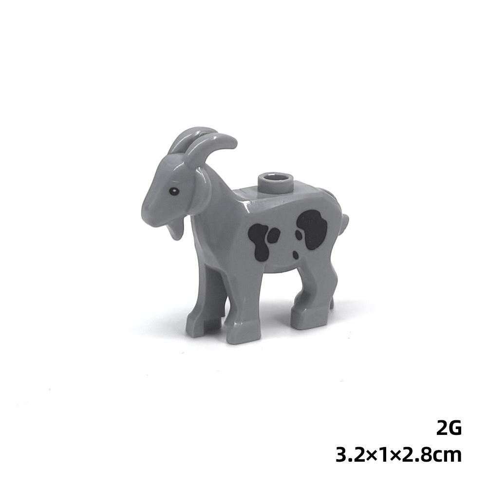 MOC City Series Animal Building Block Figures Goat Wolf Zoo Fram Accessories Block Bricks Children Toys Playsets Gift Present