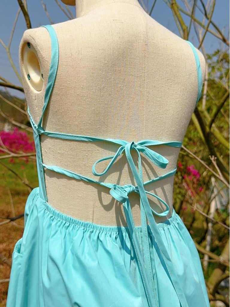 2024 Summer Mother-Daughter Backless Spaghetti Strap Beach Dress