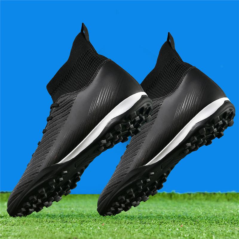 Children's High-top Football Shoes Boys and Girls Long Nails Broken Nails Artificial Grass Game Training Shoes