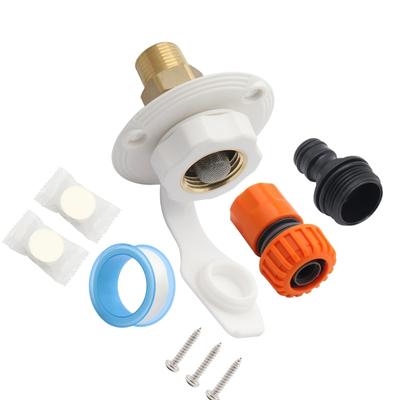 Reinforced RVs Water Fitting Set With Anti Backflow Valves And Lead Free Brass Construction For Safe Drinking Water