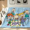 Rugrats Cartoon Print Flannel Blanket High Quality Warm Comfortable Cover for All Seasons Perfect for Gifts Home Decor
