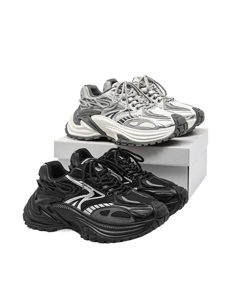 Klapperschlange Silber Dad Shoes: 2025 Trendige, Vielseitige, Höhensteigernde, Dicksohlige Herren Outdoor Freizeit Laufschuhe